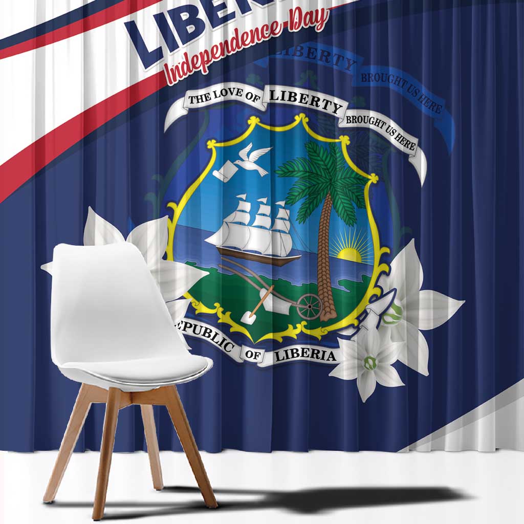Happy Liberia Independence Day Window Curtain