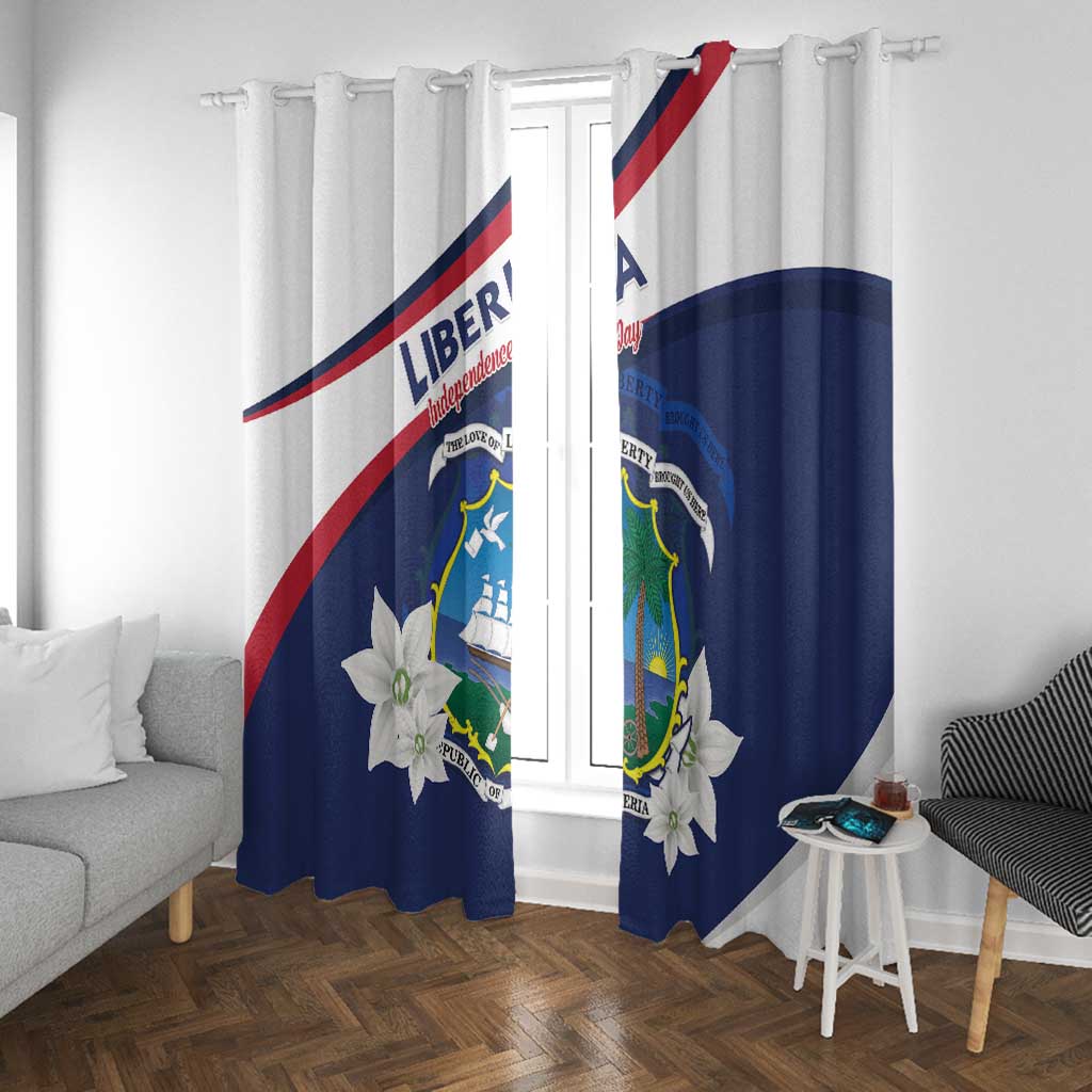 Happy Liberia Independence Day Window Curtain