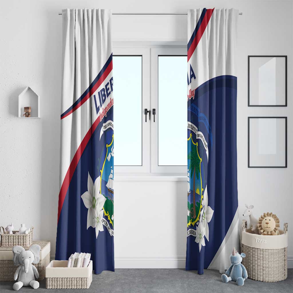Happy Liberia Independence Day Window Curtain