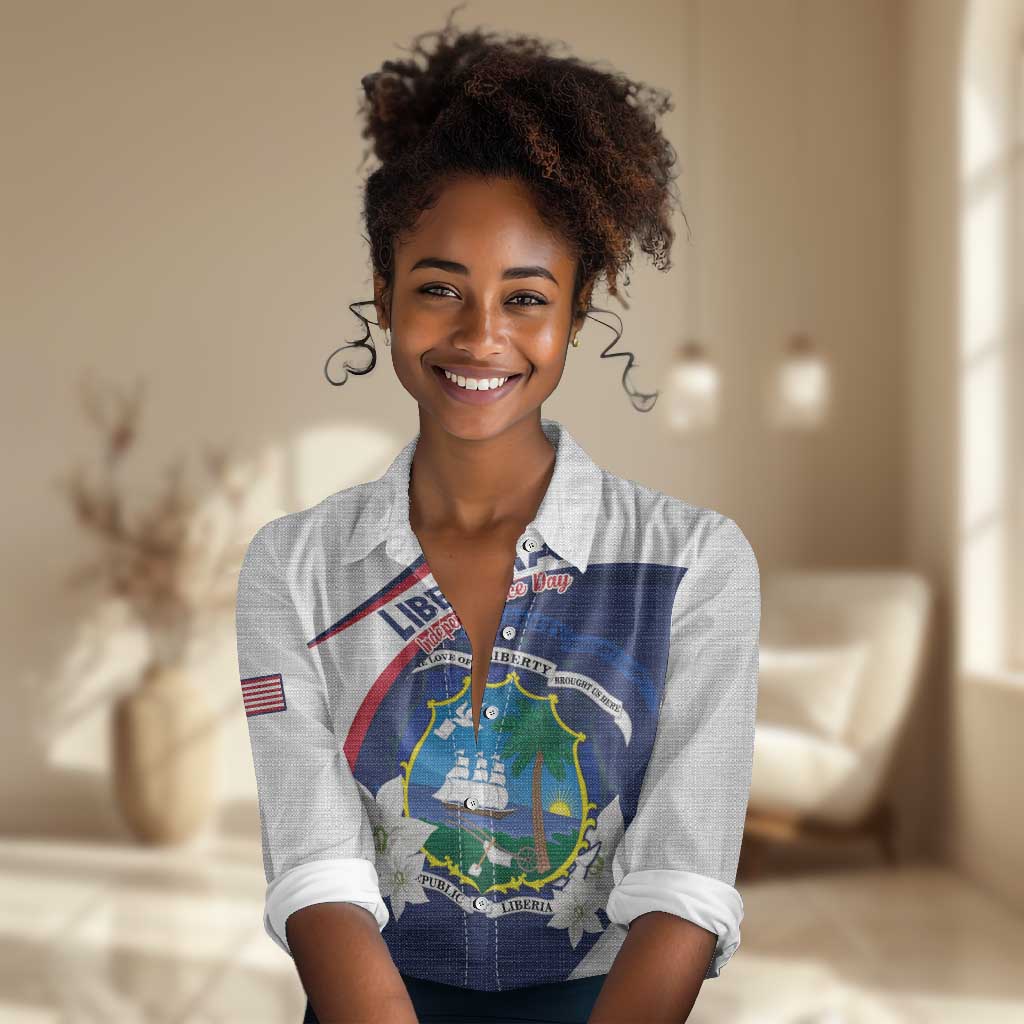 Personalized Happy Liberia Independence Day Women Casual Shirt