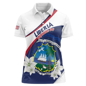 Personalized Happy Liberia Independence Day Women Polo Shirt