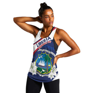 Personalized Happy Liberia Independence Day Women Racerback Tank