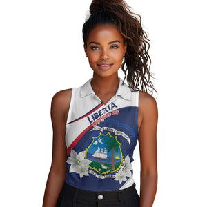 Personalized Happy Liberia Independence Day Women Sleeveless Polo Shirt