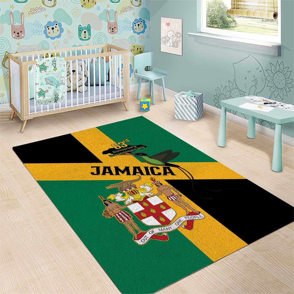 Happy Jumieka Independence Day Area Rug Coat Of Arms Flag Style