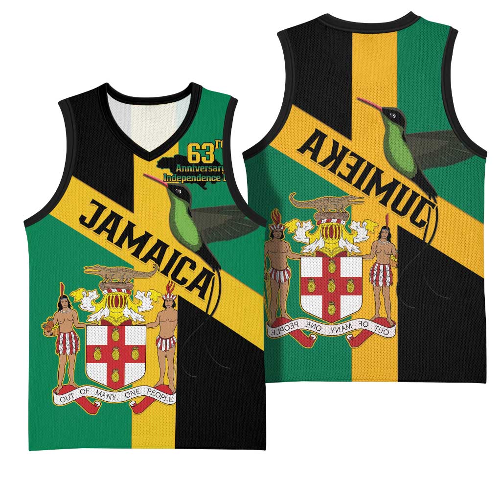 Happy Jumieka Independence Day Basketball Jersey Coat Of Arms Flag Style - African Pride