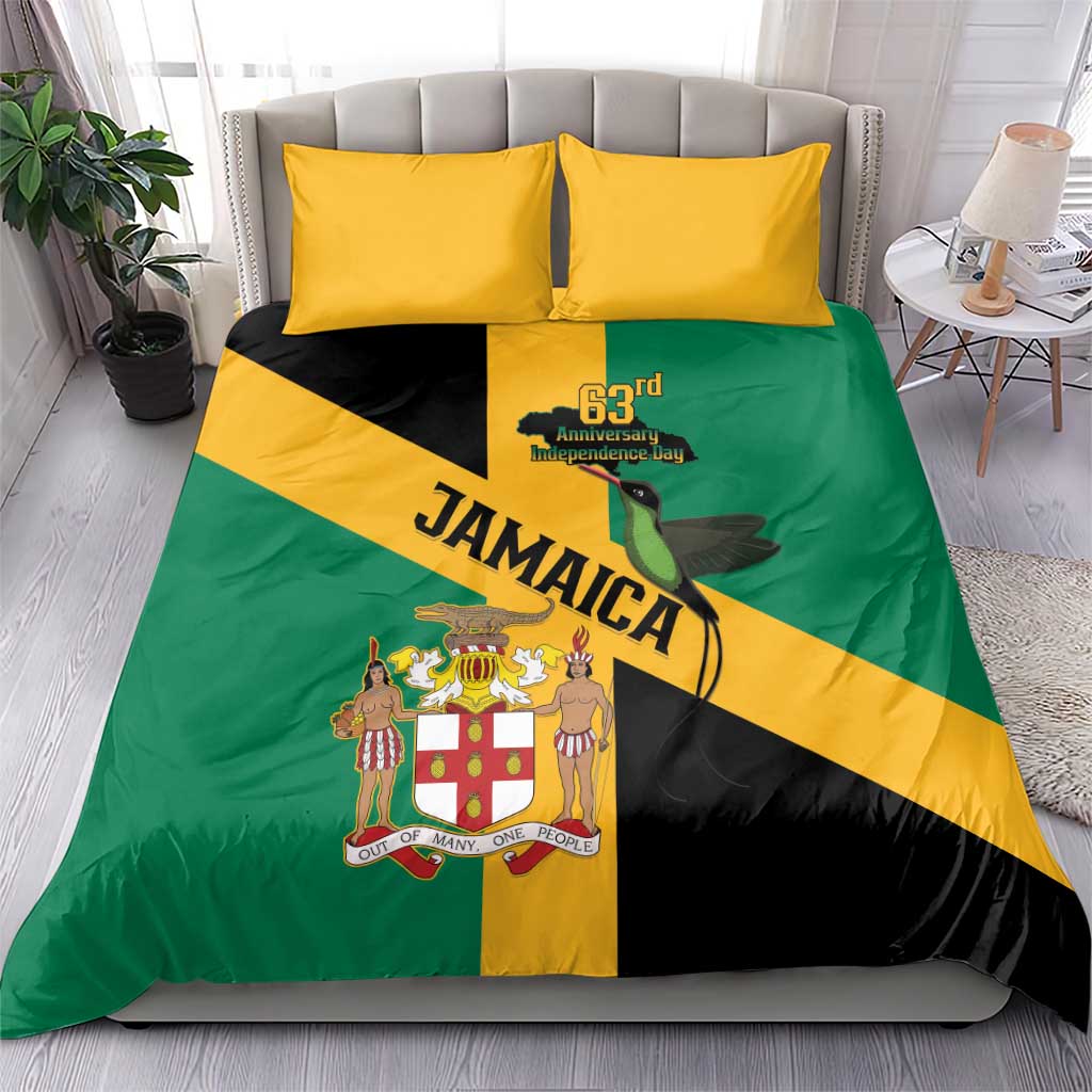 Happy Jumieka Independence Day Bedding Set Coat Of Arms Flag Style