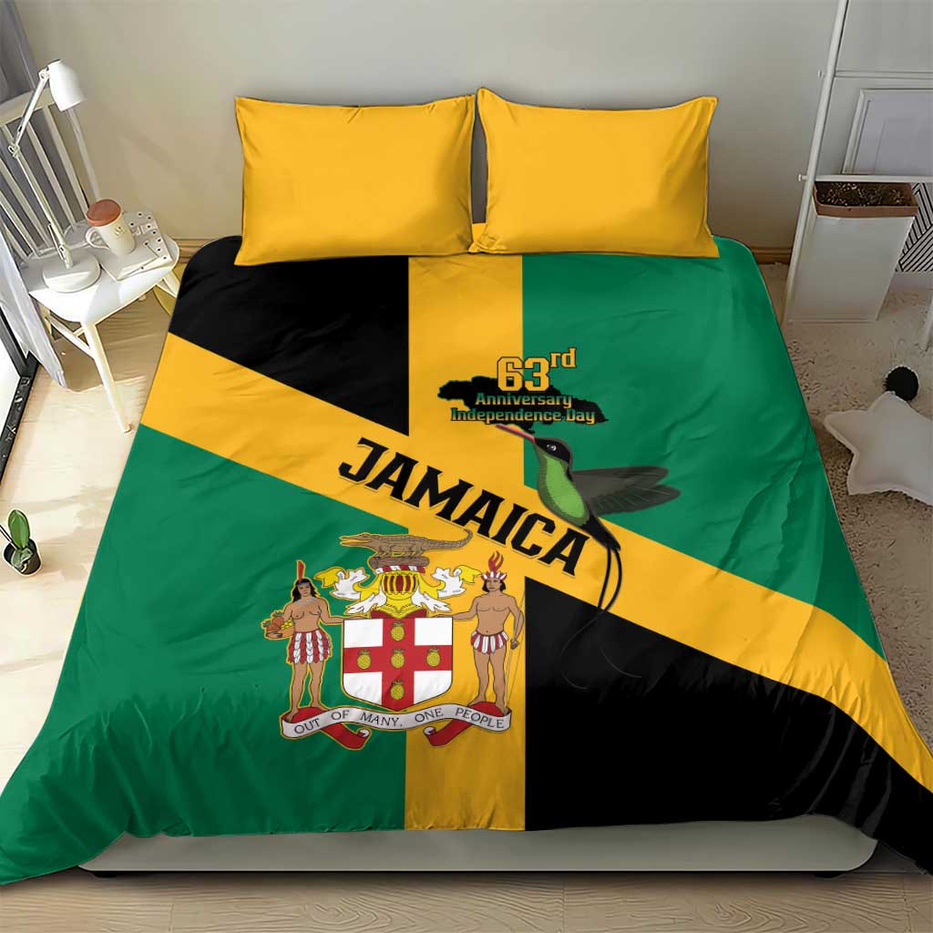 Happy Jumieka Independence Day Bedding Set Coat Of Arms Flag Style