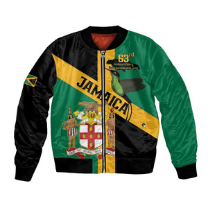 Happy Jumieka Independence Day Bomber Jacket Coat Of Arms Flag Style