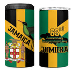 Happy Jumieka Independence Day 4 in 1 Can Cooler Tumbler Coat Of Arms Flag Style