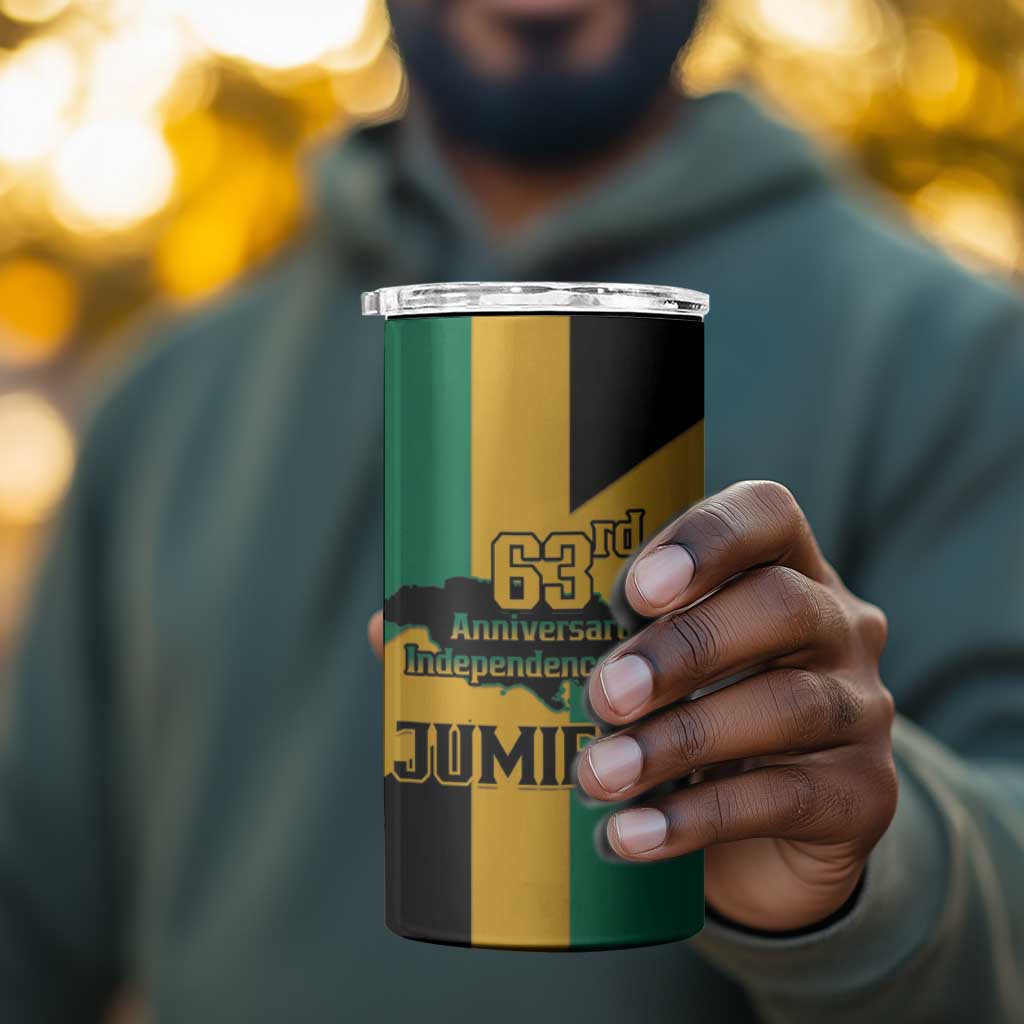 Happy Jumieka Independence Day 4 in 1 Can Cooler Tumbler Coat Of Arms Flag Style