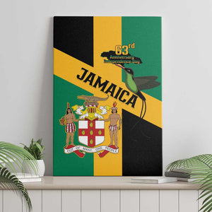 Happy Jumieka Independence Day Canvas Wall Art Coat Of Arms Flag Style