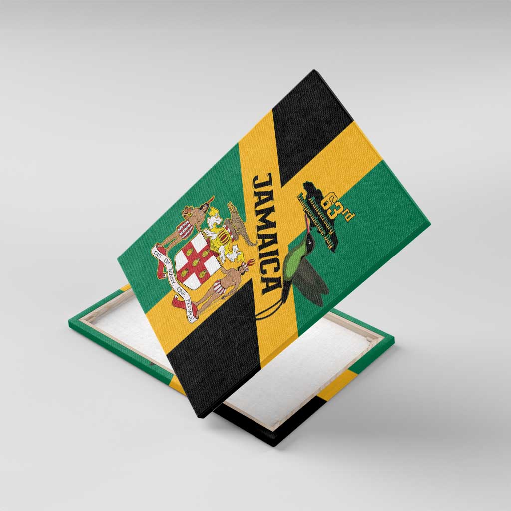 Happy Jumieka Independence Day Canvas Wall Art Coat Of Arms Flag Style