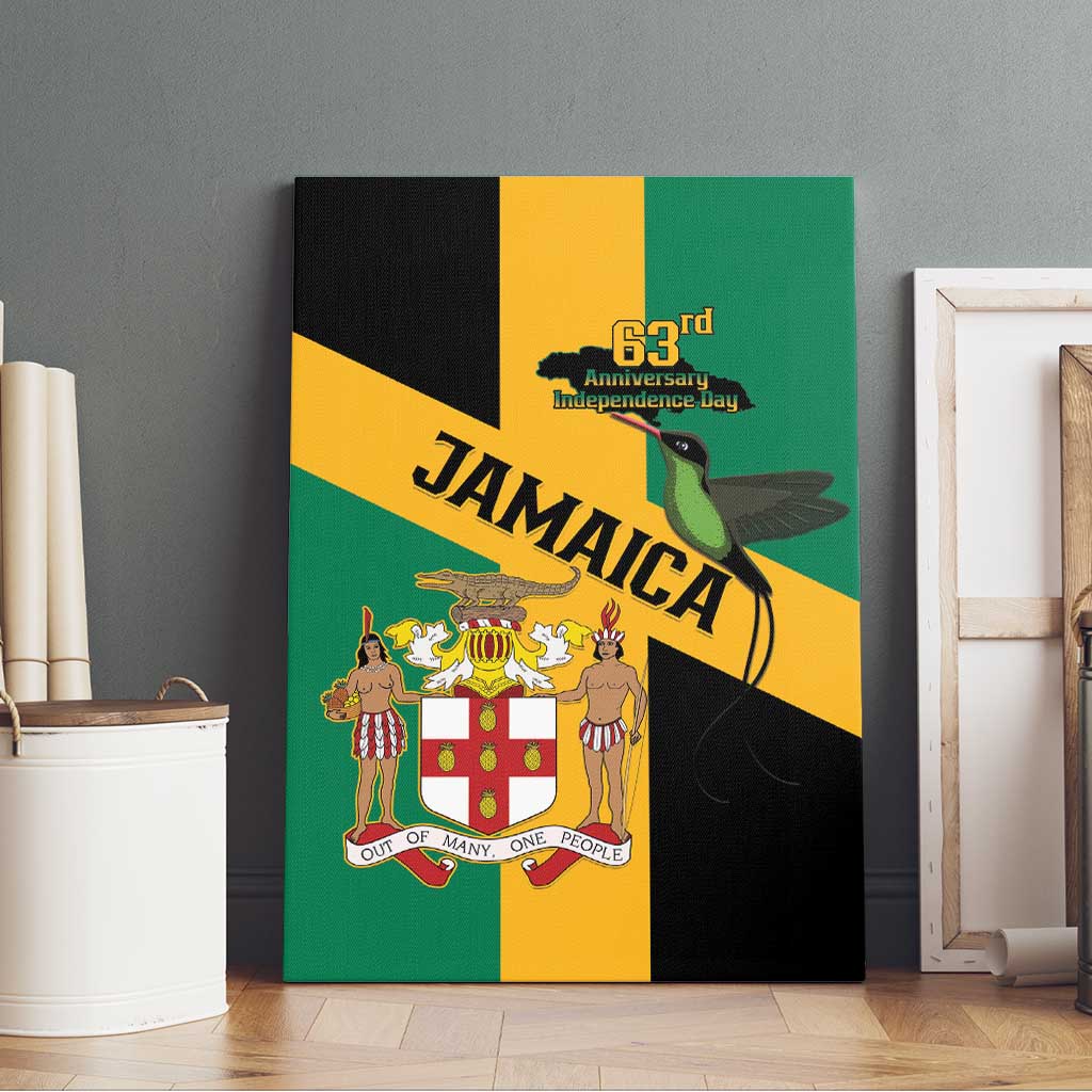 Happy Jumieka Independence Day Canvas Wall Art Coat Of Arms Flag Style