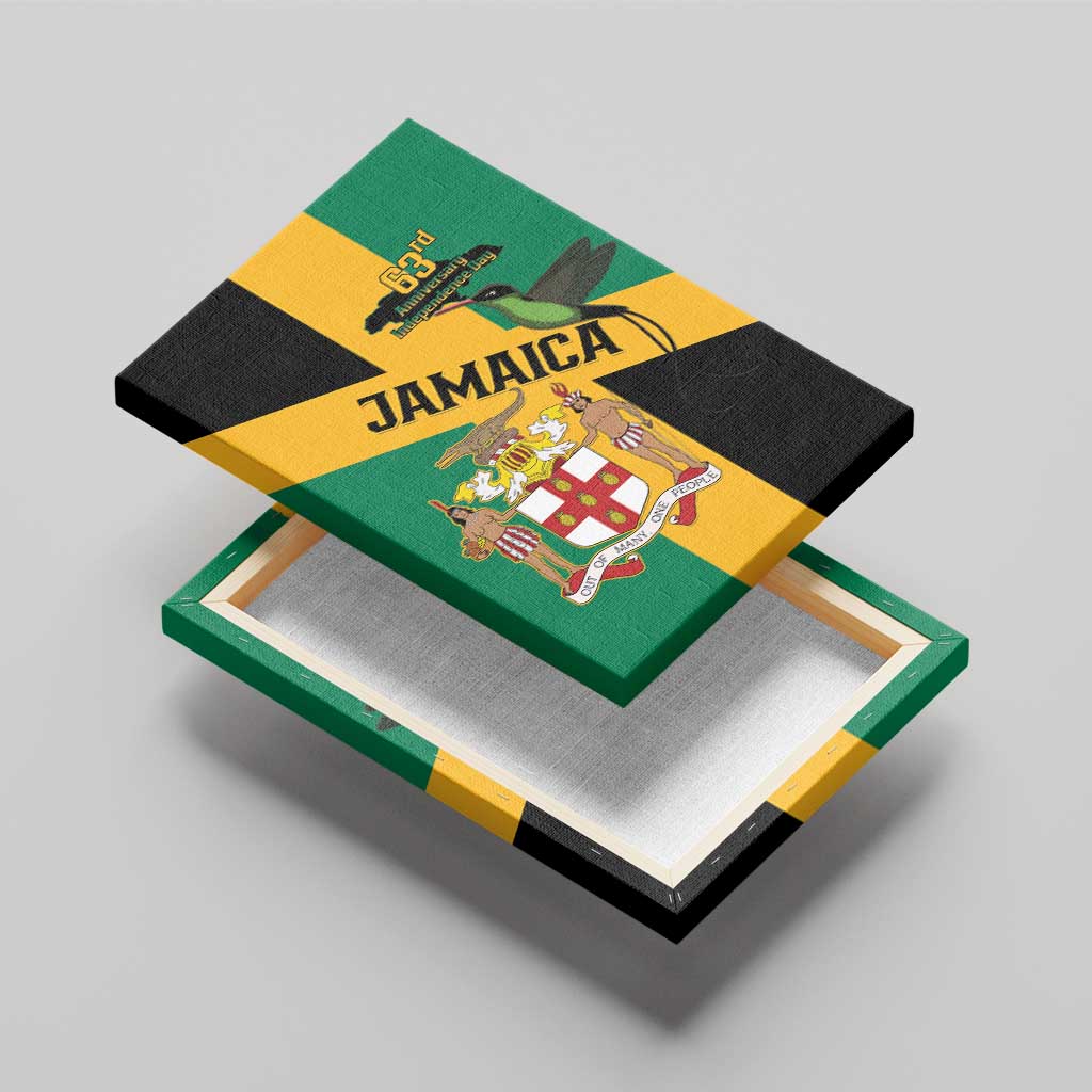 Happy Jumieka Independence Day Canvas Wall Art Coat Of Arms Flag Style