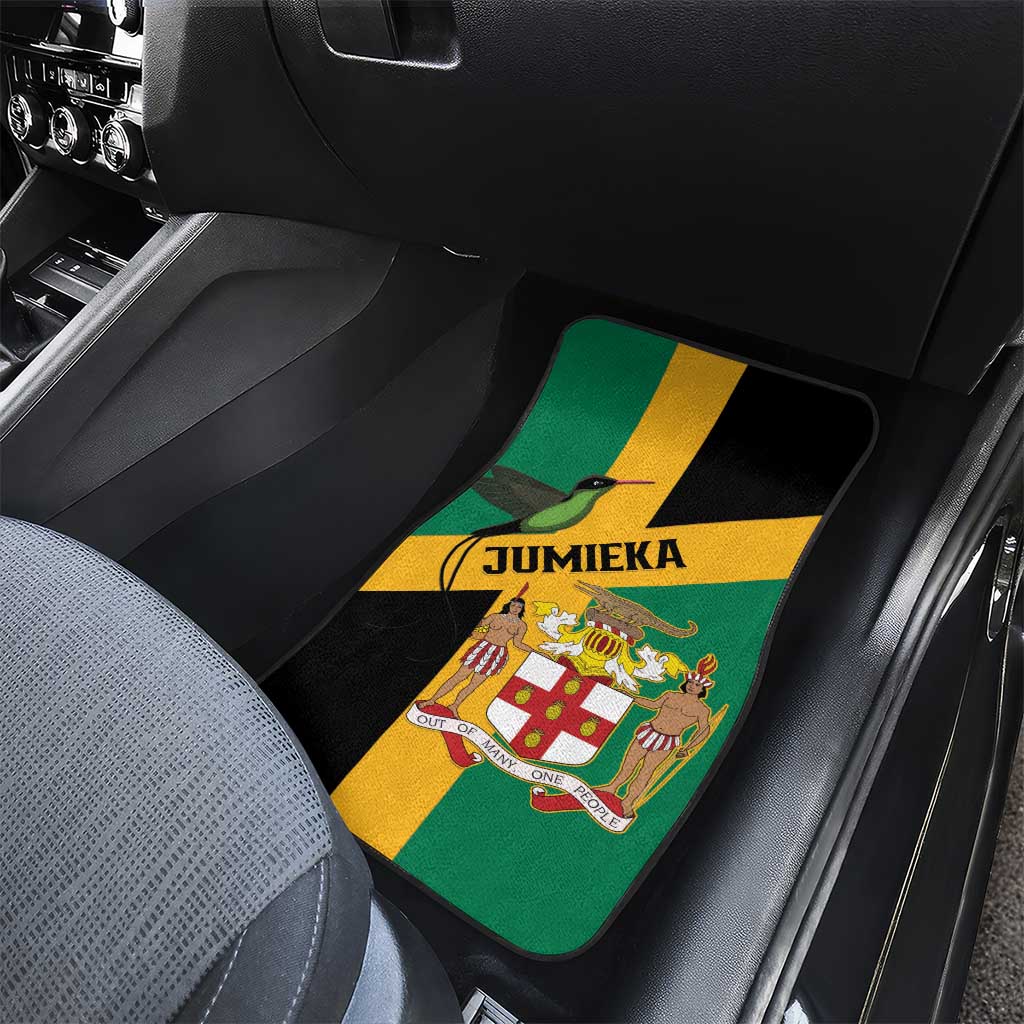 Happy Jumieka Independence Day Car Mats Coat Of Arms Flag Style