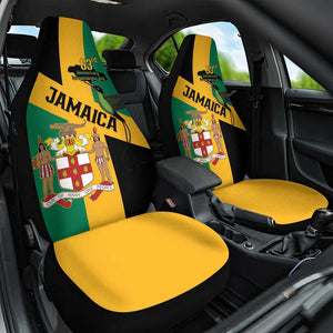 Happy Jumieka Independence Day Car Seat Cover Coat Of Arms Flag Style