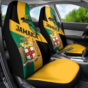 Happy Jumieka Independence Day Car Seat Cover Coat Of Arms Flag Style