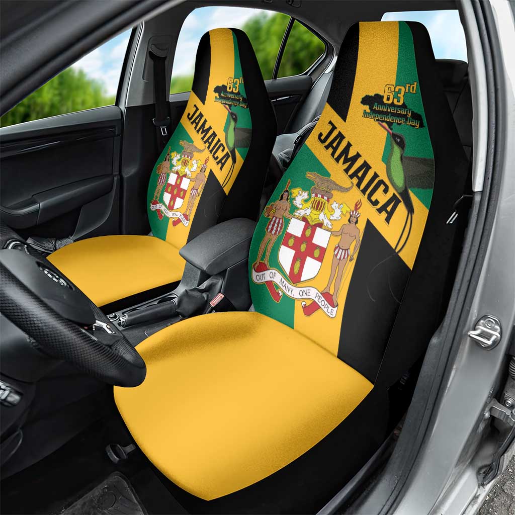 Happy Jumieka Independence Day Car Seat Cover Coat Of Arms Flag Style