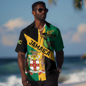 Happy Jumieka Independence Day Hawaiian Shirt Coat Of Arms Flag Style