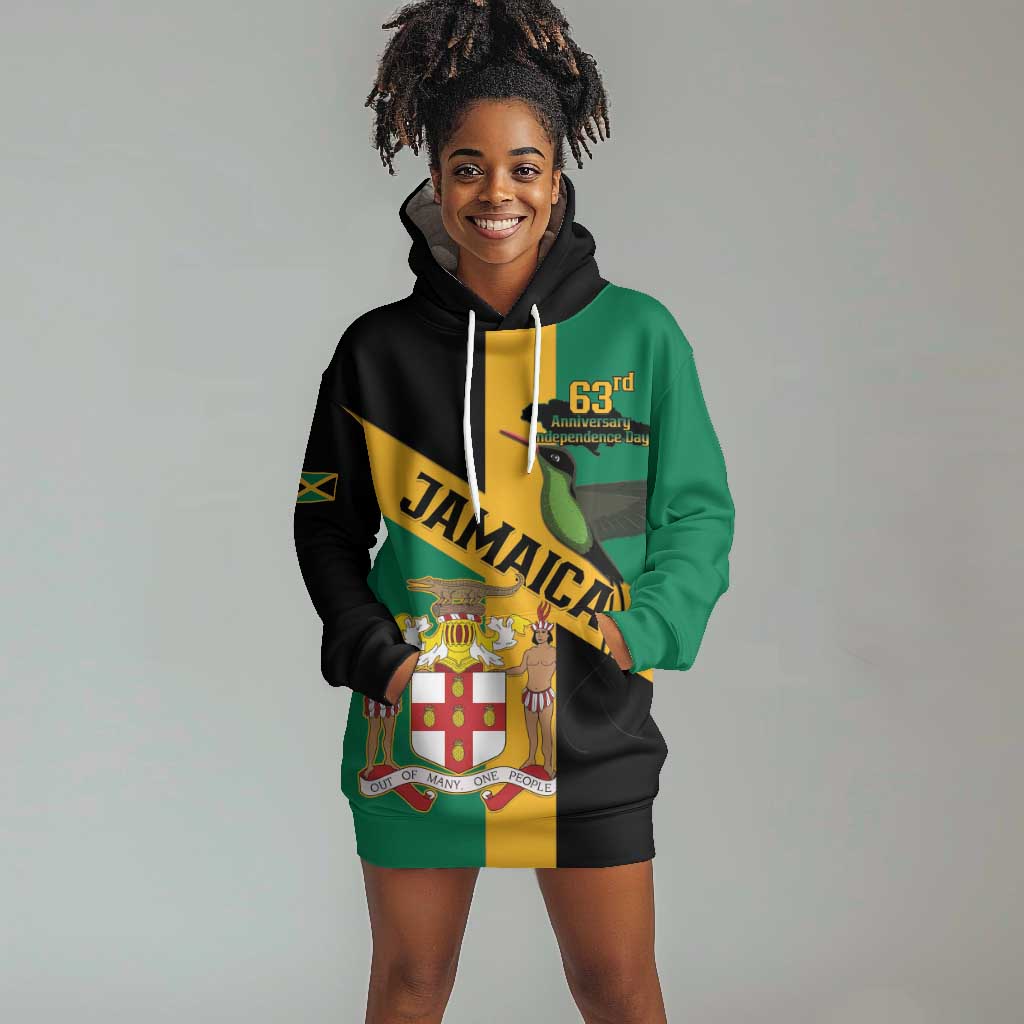 Happy Jumieka Independence Day Hoodie Dress Coat Of Arms Flag Style