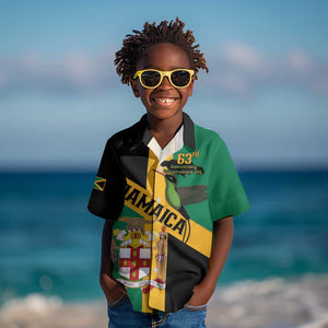 Happy Jumieka Independence Day Kid Hawaiian Shirt Coat Of Arms Flag Style