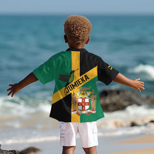 Happy Jumieka Independence Day Kid Hawaiian Shirt Coat Of Arms Flag Style