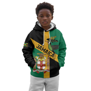 Happy Jumieka Independence Day Kid Hoodie Coat Of Arms Flag Style
