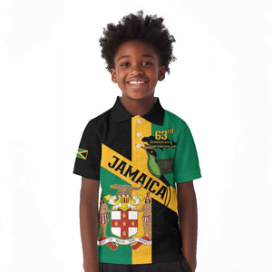 Happy Jumieka Independence Day Kid Polo Shirt Coat Of Arms Flag Style