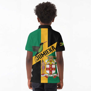 Happy Jumieka Independence Day Kid Polo Shirt Coat Of Arms Flag Style