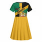Happy Jumieka Independence Day Kid Short Sleeve Dress Coat Of Arms Flag Style