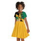 Happy Jumieka Independence Day Kid Short Sleeve Dress Coat Of Arms Flag Style