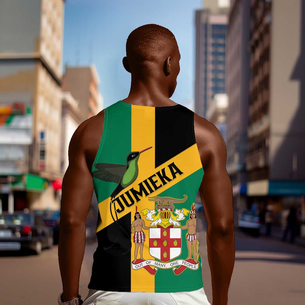 Happy Jumieka Independence Day Men Tank Top Coat Of Arms Flag Style