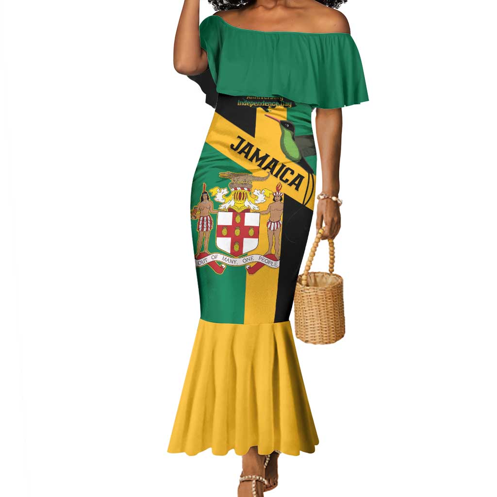 Happy Jumieka Independence Day Mermaid Dress Coat Of Arms Flag Style