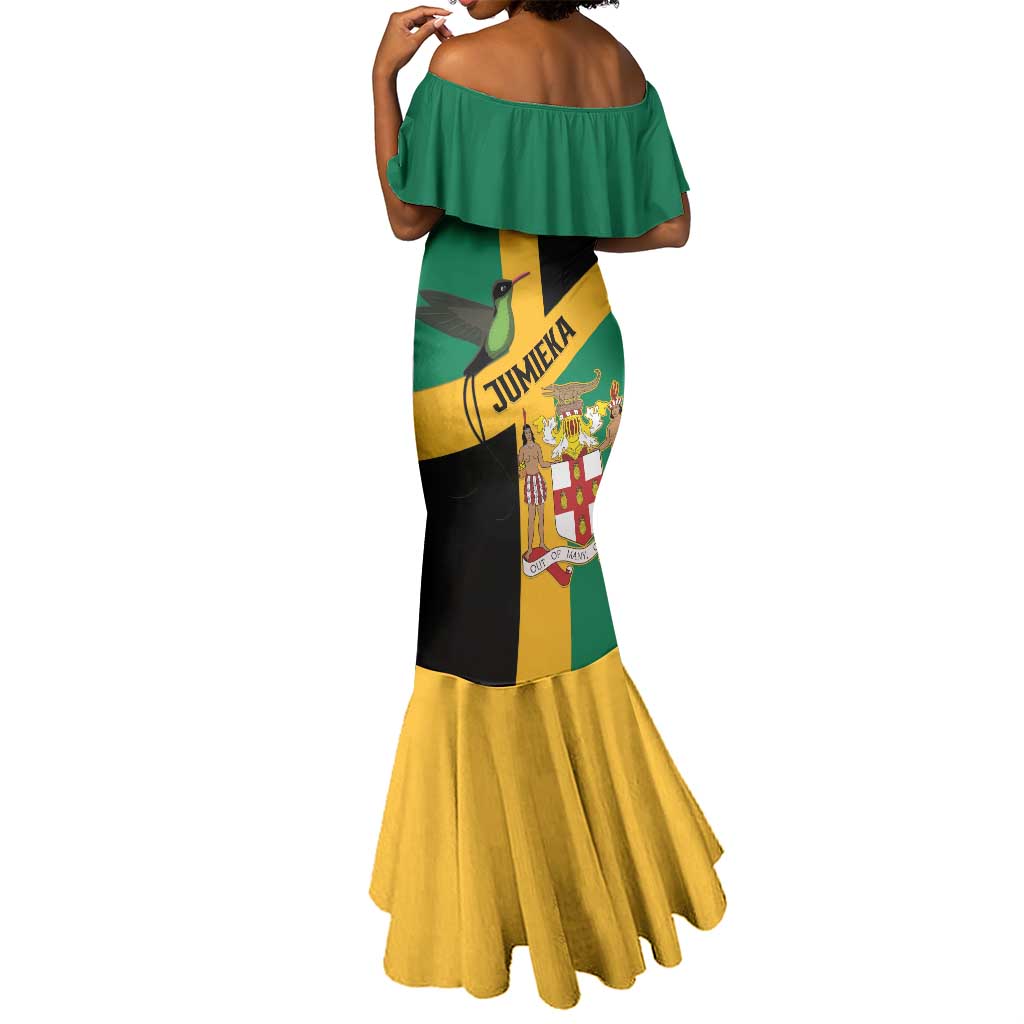 Happy Jumieka Independence Day Mermaid Dress Coat Of Arms Flag Style