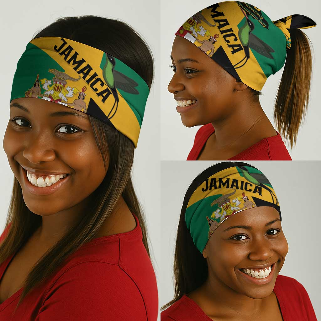 Happy Jumieka Independence Day Neck Gaiter Coat Of Arms Flag Style LT15
