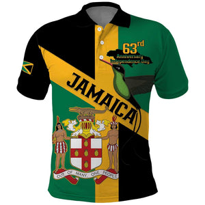 Happy Jumieka Independence Day Polo Shirt Coat Of Arms Flag Style