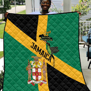 Happy Jumieka Independence Day Quilt Coat Of Arms Flag Style