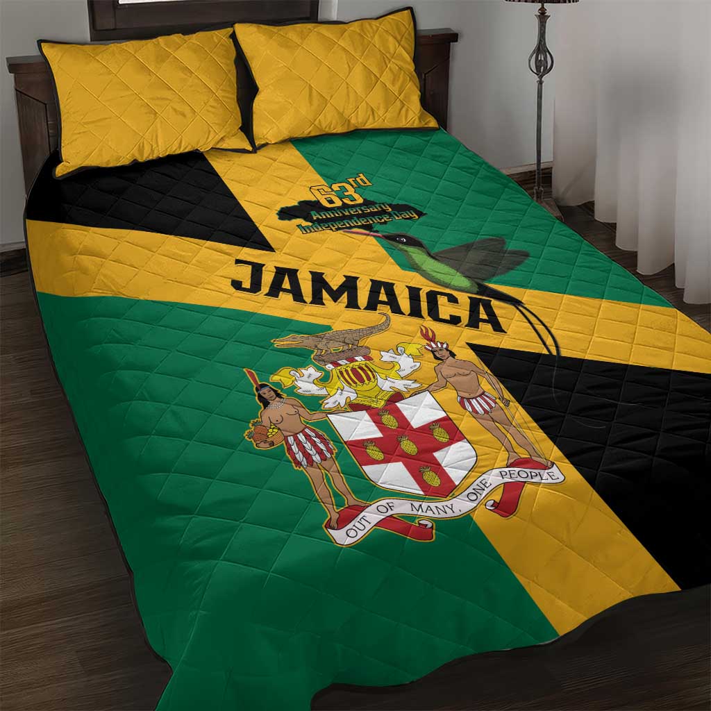 Happy Jumieka Independence Day Quilt Bed Set Coat Of Arms Flag Style