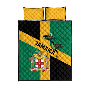 Happy Jumieka Independence Day Quilt Bed Set Coat Of Arms Flag Style