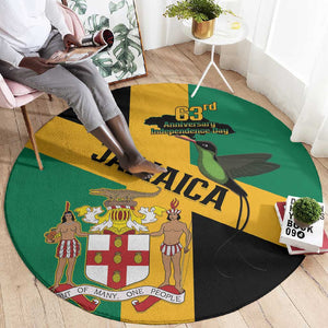 Happy Jumieka Independence Day Round Carpet Coat Of Arms Flag Style