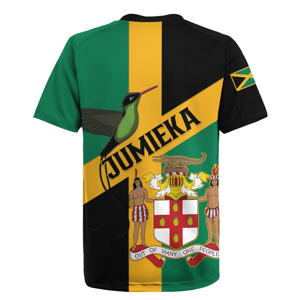 Happy Jumieka Independence Day Rugby Jersey Coat Of Arms Flag Style