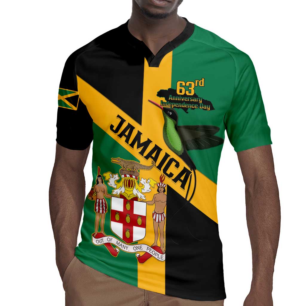 Happy Jumieka Independence Day Rugby Jersey Coat Of Arms Flag Style