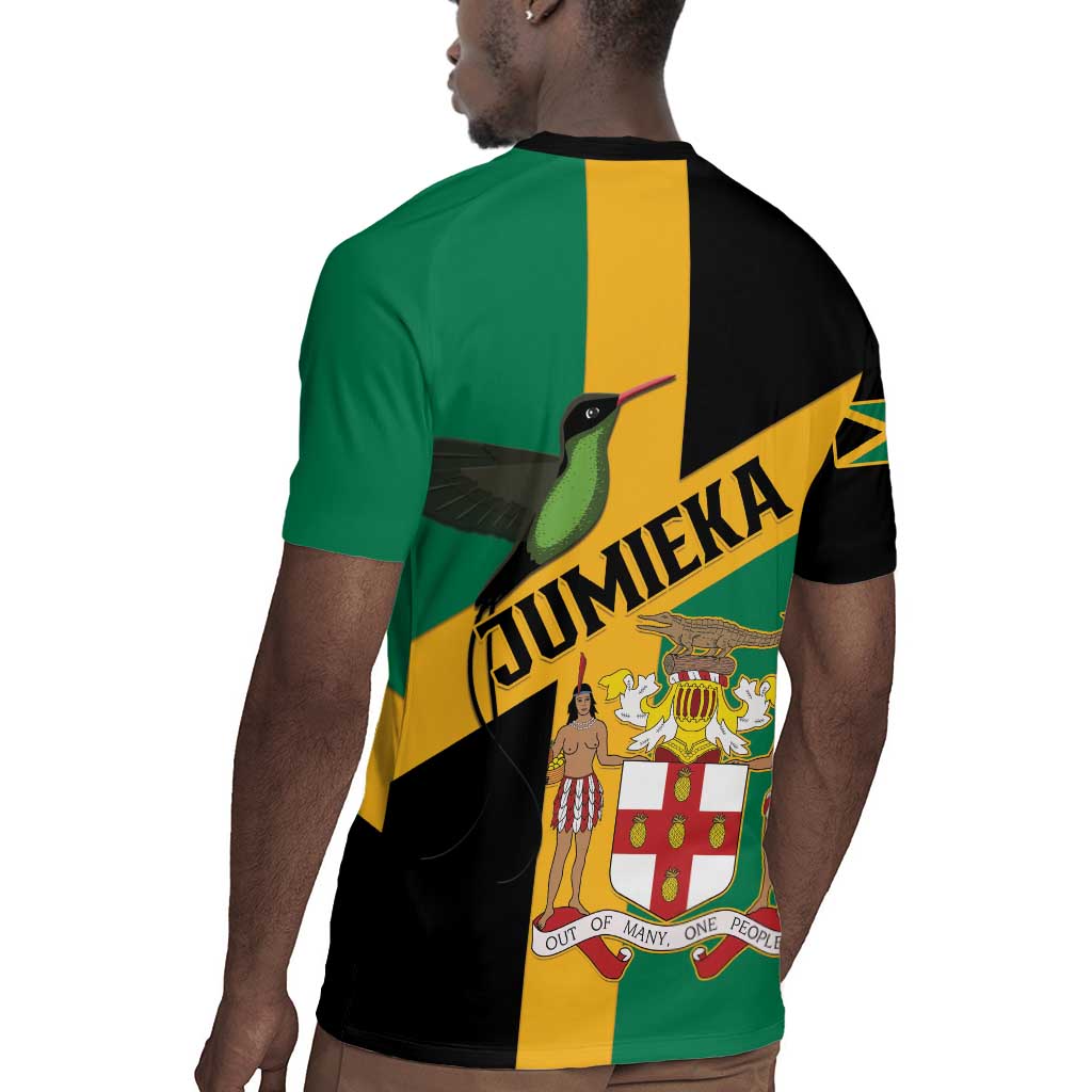 Happy Jumieka Independence Day Rugby Jersey Coat Of Arms Flag Style