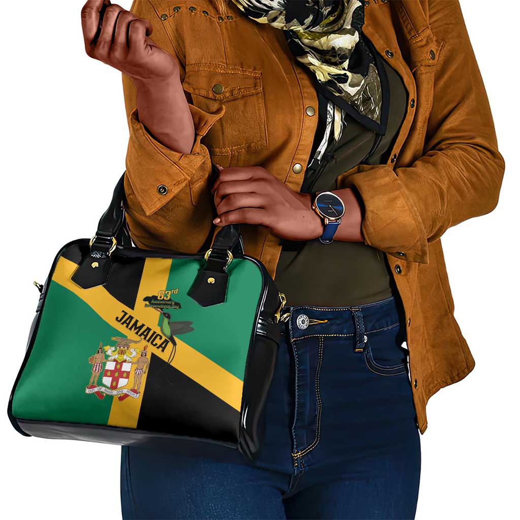 Happy Jumieka Independence Day Shoulder Handbag Coat Of Arms Flag Style