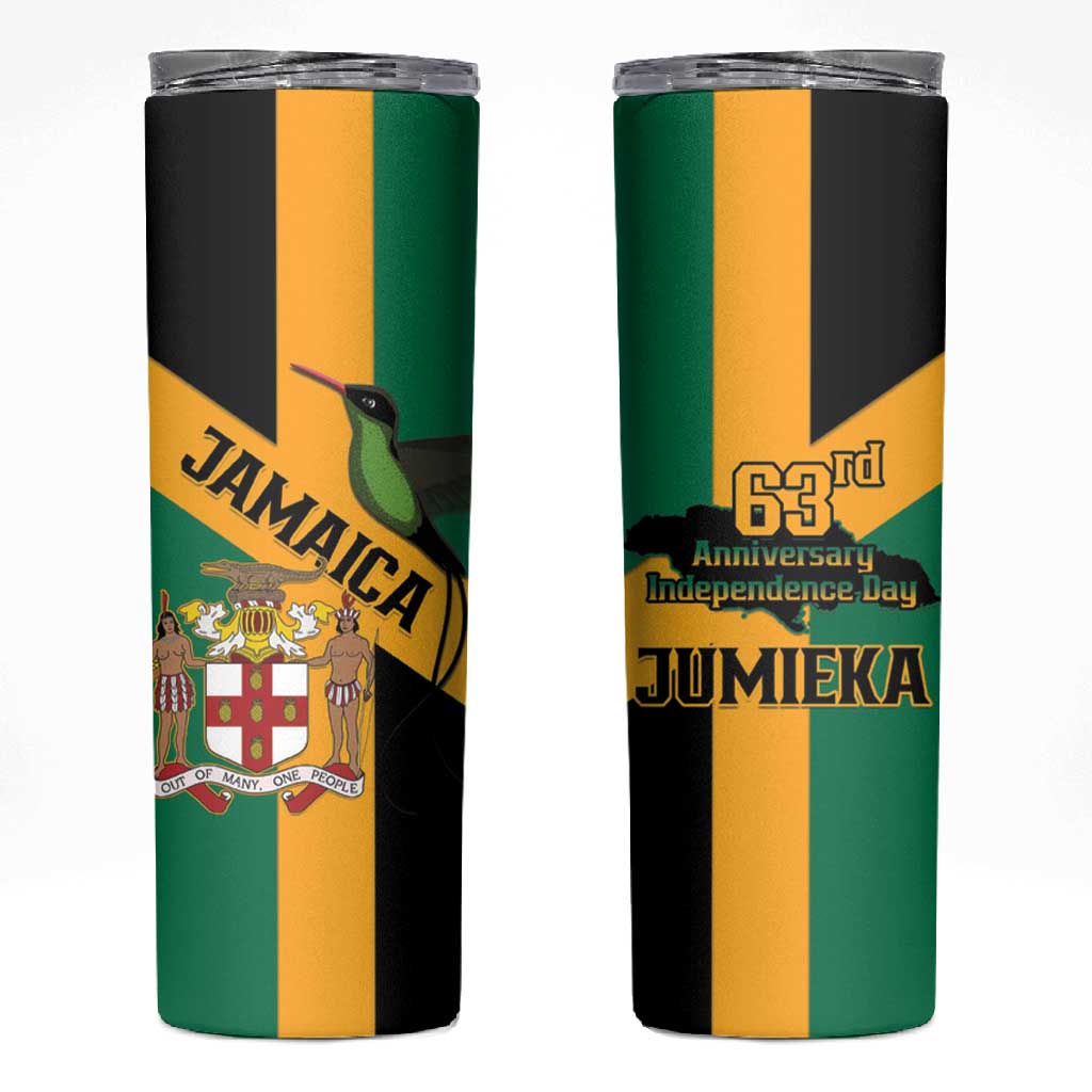 Happy Jumieka Independence Day Skinny Tumbler Coat Of Arms Flag Style