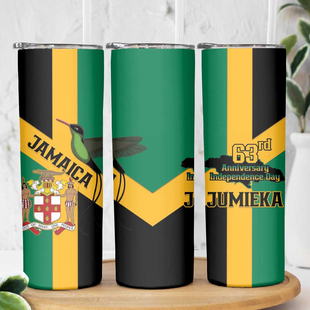 Happy Jumieka Independence Day Skinny Tumbler Coat Of Arms Flag Style