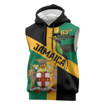 Happy Jumieka Independence Day Sleeveless Hoodie Coat Of Arms Flag Style - African Pride