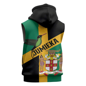 Happy Jumieka Independence Day Sleeveless Hoodie Coat Of Arms Flag Style - African Pride