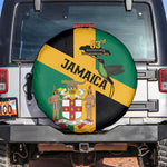 Happy Jumieka Independence Day Spare Tire Cover Coat Of Arms Flag Style