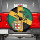 Happy Jumieka Independence Day Spare Tire Cover Coat Of Arms Flag Style
